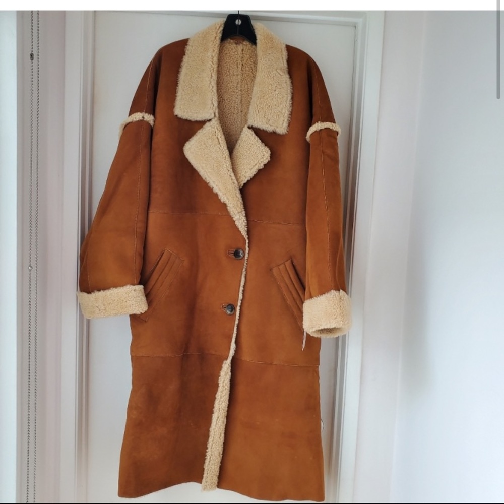 Free people Tan Aspen suede shearling coat